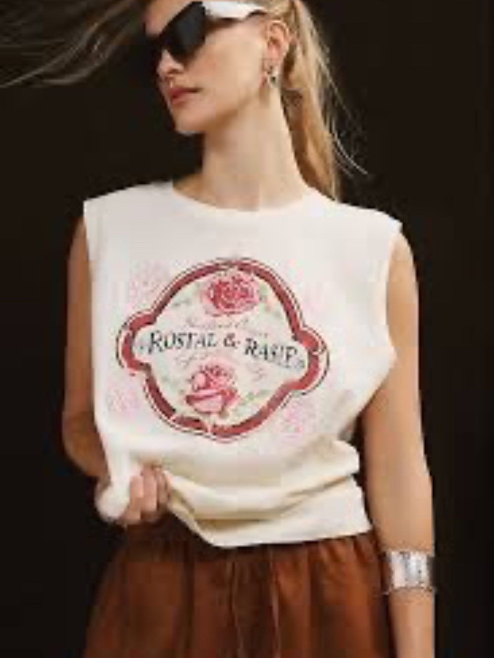 Cream Desert Dreamer Graphic Sleeveless Women’s Top